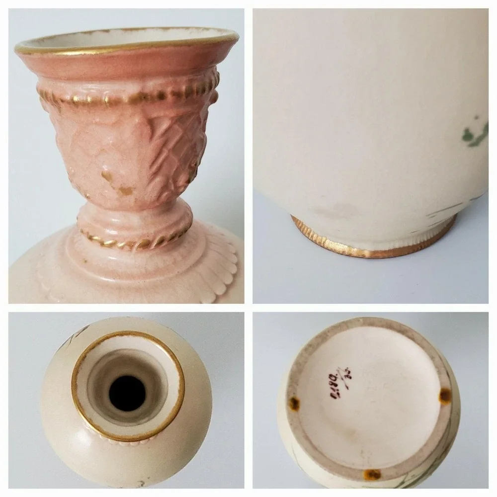 Antique Royal Bonn Floral Vase with Gilding Ceramic 9.5